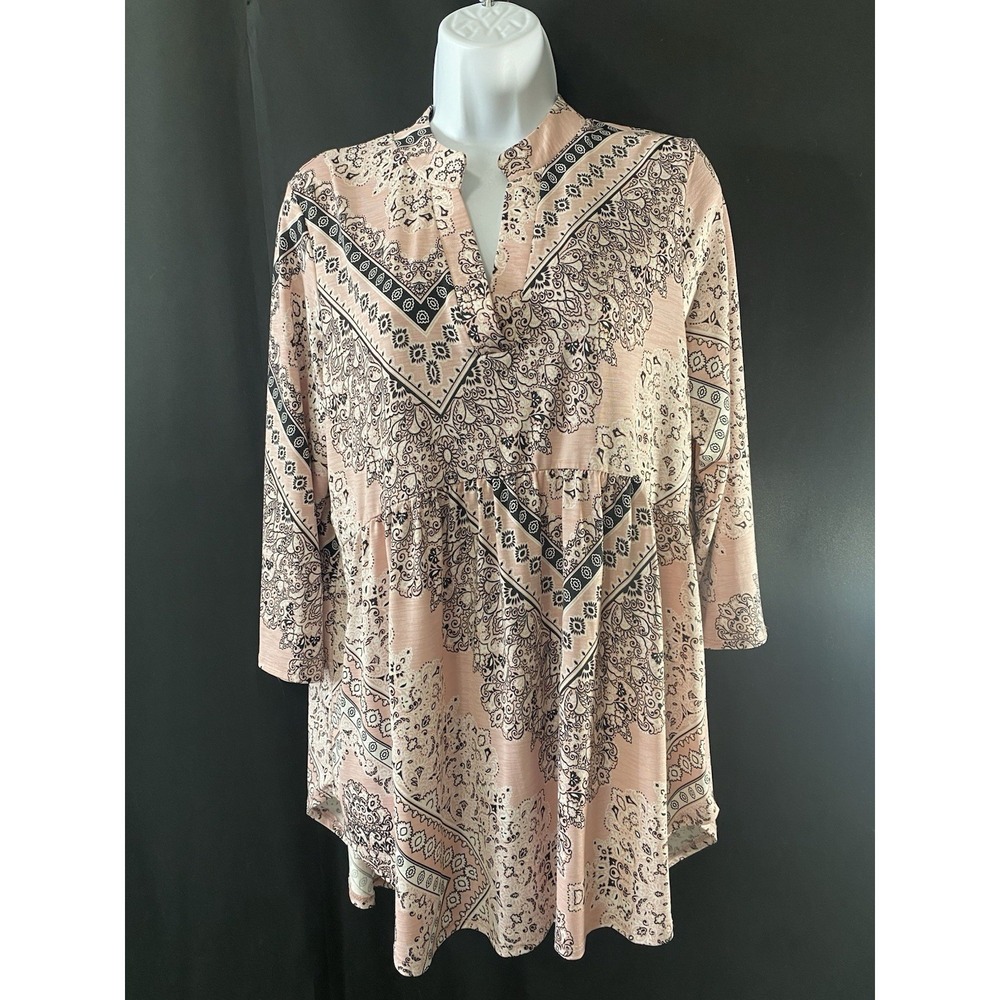 Vintage Simply Obsessed Womens Tunic Shirt Size Large Bandanna Print Country Gal